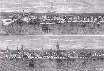 New York in the middle of the nineteenth century, illustration from Cassells History of the United States