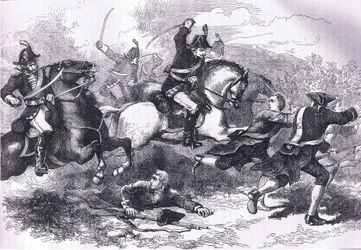 Rout of the loyal recruits, illustration from Cassells History of the United States