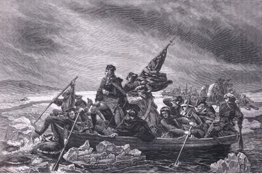 Washington crossing the Delaware, illustration from Cassells History of the United States published by Cassell, Petter & Galpin, c.1900