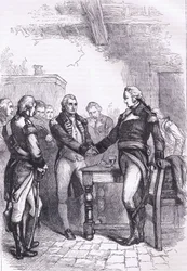 Washington taking leave of his old comrades, illustration from Cassells History of the United States