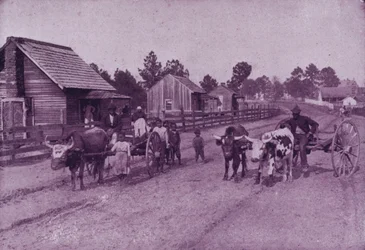 A village scene of happy content in Virginia