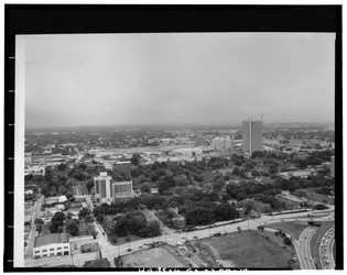 Aerial view facing northwest, Techwood Homes (Public Housing), Bounded by North Avenue, Parker Street, William Street & Lovejoy Street, Atlanta, Fulton County, GA