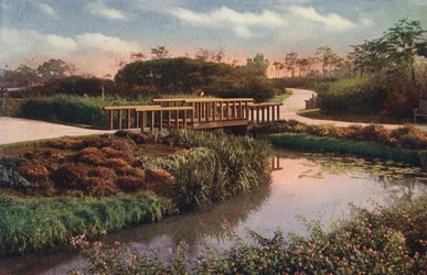 Chicago: Winding Paths and Foot Bridges in New Section of Humboldt Park, North West Side
