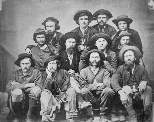Members of Morgan’s Raiders at Camp Douglas