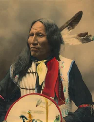 Portrait of Oglala Sioux Chief Strikes With Nose