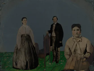 Portrait of Two Women and a Man