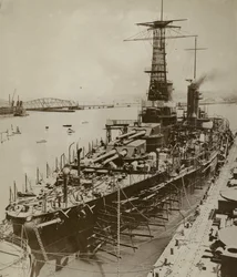 Putting the Finishing Touches to a New American Battleship