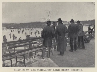 Skating on Van Cortlandt Lake, Bronx Borough