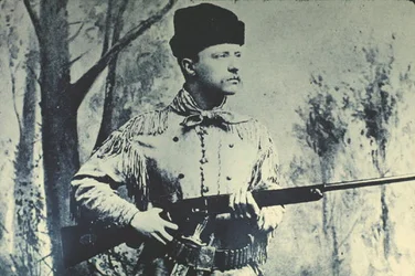 Theodore Roosevelt in hunting dress, c. 1885