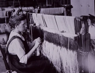 US Textile Industry, Textile Operator in Massachusetts Cotton Mill, c.1900