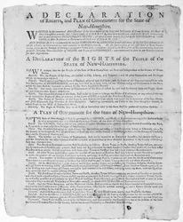 A Declaration of Rights and Plan of Government for the State of New Hampshire, 1779