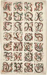 Alphabet, Fraktur Painting, c.1825-50