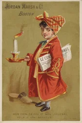 Boy with Newspaper Carrying Lit Candle