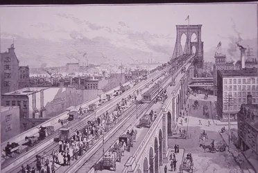 Brooklyn Bridge Just After the Opening Ceremony, Published 26 May 1883