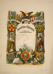 Certificate of membership in Ancient Order of Hibernians of America, c.1894