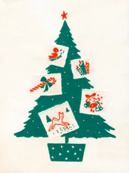 Christmas Tree Decorated with Christmas Cards