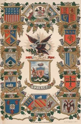 Coats of arms of various cities of the world