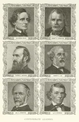 Confederate Leaders, Jefferson Davis, Albert S Johnston, Thomas J Jackson, Robert E Lee, Joseph E Johnston, A H Stephens