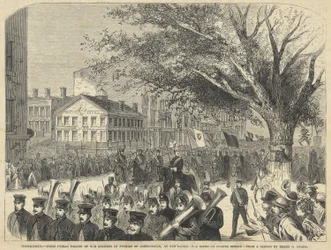 Connecticut - First Public Parade of the Knights of Pythias of Connecticut, at New Haven. The Scene on Chapel Street, from Harper