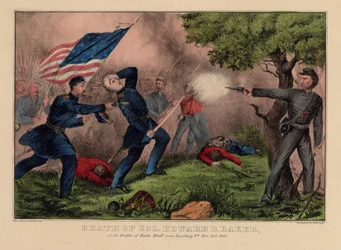 Death of Col. Edward D. Baker, at the Battle of Ball