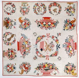 Flag and Flower quilt, c.1860
