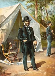 General Ulysses S. Grant Standing in Front of His Tent During the American Civil War, published 1892