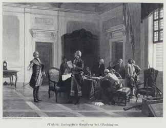 George Washington welcoming the Marquis de Lafayette