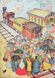 Lincoln Leaving Springfield, Illinois by Train