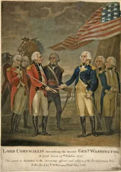 Lord Cornwallis Surrendering his Sword to Genl. Washington at York Town