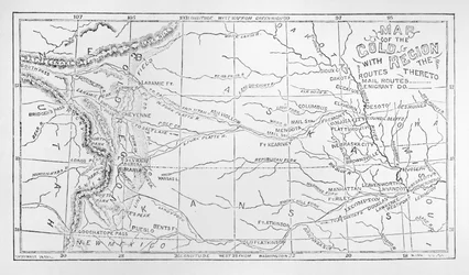 Map of the Gold Region, Published in The Weekly