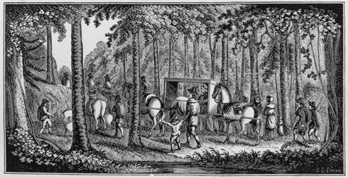 Mr. Hooker and his Congregation Traveling Through the Wilderness