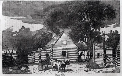 Cabin of Black people, from “A Pictorial Description of the United States”, by Sear