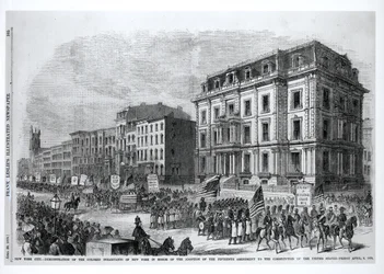 New York City: Demonstration of the Colored Inhabitants of New York in Honor of the Adoption of the Fifteenth Amendment to the Constitution of the United States, April 8th 1870, from 
