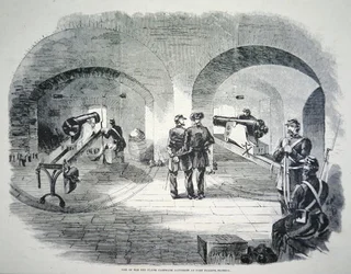 One of the ten flank casemate Batteries at Fort Dickens, Florida, under Union control in 1861