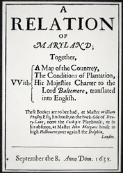 Pamphlet on the Colony of Maryland Issued by the Second Lord Baltimore
