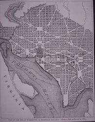 Plan of the City of Washington DC as Laid Out by Major Pierre Charles L