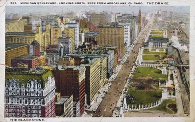 Postcard depicting Michigan Boulevard, Chicago
