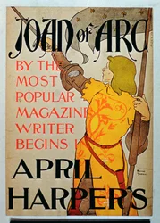 Poster advertising Joan of Arc in April Harper