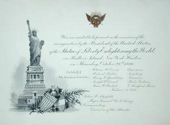Presidential Invitation to the Inauguration of the Statue of Liberty, Thursday October 28th 1886