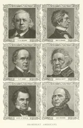 Prominent Americans, H W Beecher, William H Seward, S P Chase, Winfield Scott, Stephen A Douglas, John Ericsson
