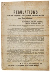 Regulations for the City of Franklin, 1 May 1863