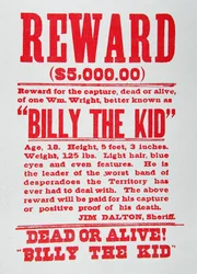 Reward Poster for Billy the Kid (1859-81)