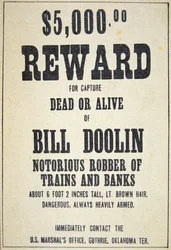 Reward poster for Bill Doolin (1858-96)