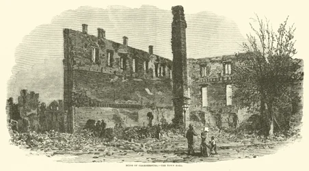 Ruins of Chambersburg, the Town Hall, September 1864