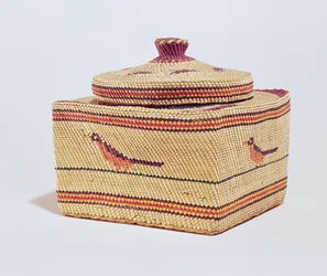 Salish basket depicting birds, from the Northwest Coast