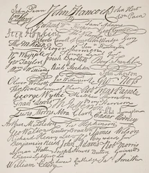 Signatures to the Declaration of Independence, 1776, illustration from Cassells Illustrated History of England