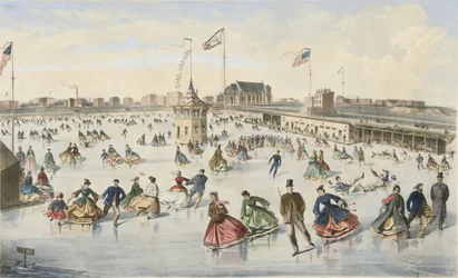 Skating on Union Pond, pub. 1863