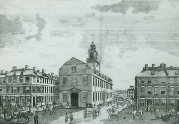 South West View of The Old State House, Boston, 1881