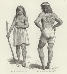Tattooed Haida Woman and Man