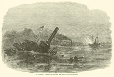 The Confederate Ram Albemarle Attacking the Federal Gun-Boats off Plymouth, October 1864